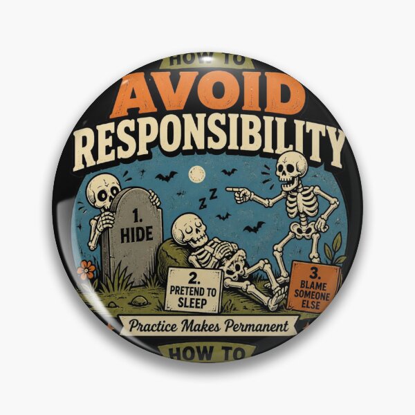 Item preview, How to Avoid Responsibility Funny Skeleton Dark Comedy Graphic T-Shirt designed and sold by Ecocrushstudio.