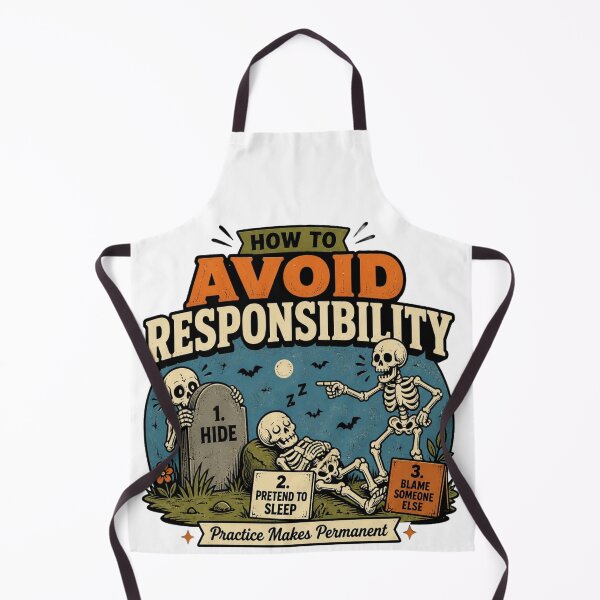 Item preview, How to Avoid Responsibility Funny Skeleton Dark Comedy Graphic T-Shirt designed and sold by Ecocrushstudio.
