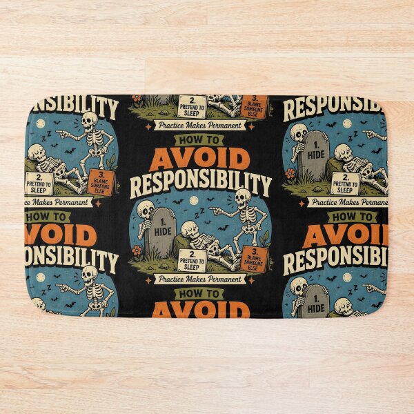 Item preview, How to Avoid Responsibility Funny Skeleton Dark Comedy Graphic T-Shirt designed and sold by Ecocrushstudio.