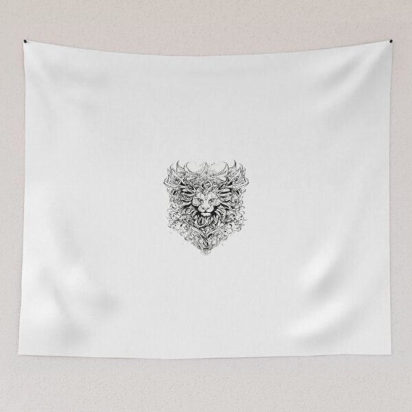 Item preview, Mystic Tribal Lion – Intricate Monochrome Fantasy Illustration designed and sold by Artisan Finds Online.