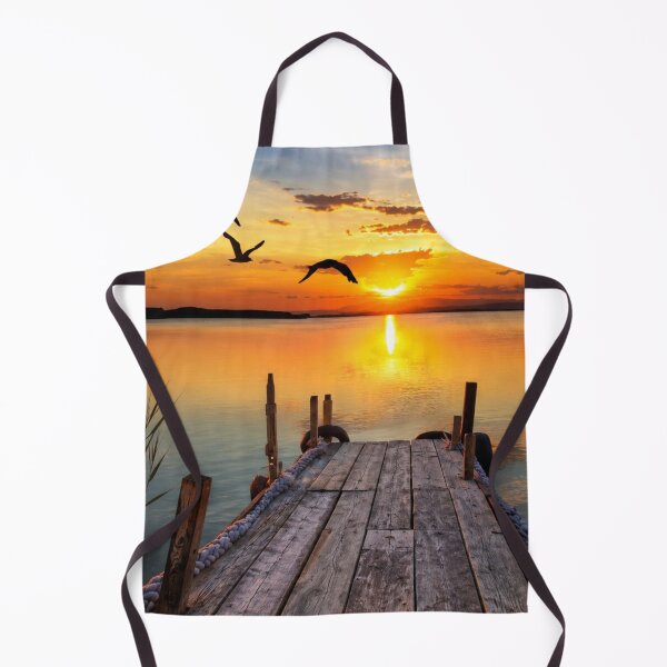 Item preview, Golden Sunset Over a Peaceful Lake Dock – Scenic Nature Landscape Photography designed and sold by Wild Bloom Paws.