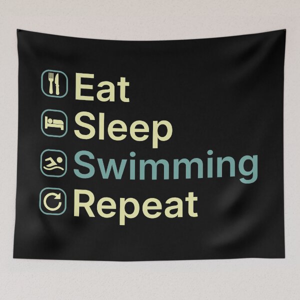 Item preview, Eat Sleep Swimming Repeat Funny Swimmer Gift designed and sold by clickbongski.