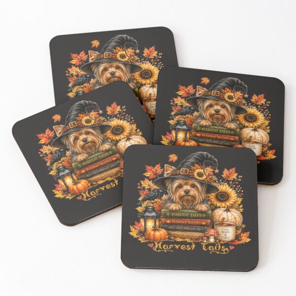 Item preview, Cute Yorkie Halloween Witch Harvest Tales designed and sold by tamdevo1.