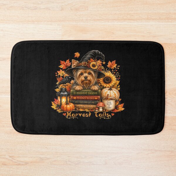 Item preview, Cute Yorkie Halloween Witch Harvest Tales designed and sold by tamdevo1.