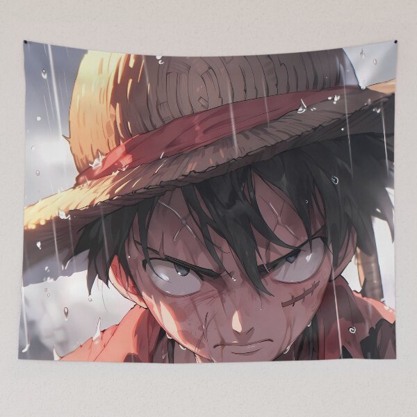 Item preview, Monkey D Luffy One Piece Rainy Resolve Straw Hat Mood designed and sold by justnickthings.