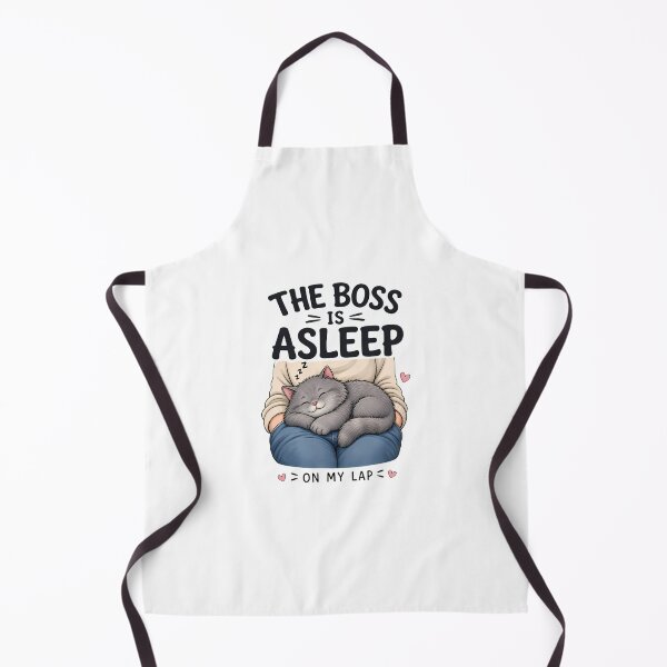Item preview, The Boss Is Asleep On My Lap - Cute Sleeping Cat Design designed and sold by Midnight Ink Studio.