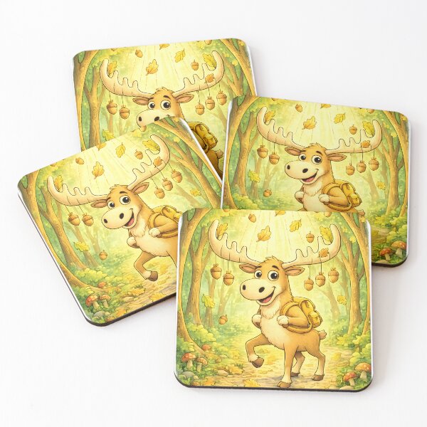 Item preview, Happy Hiking Moose | Autumn Forest Adventure Art designed and sold by Clothes With Smiling Animals Walt Gral.