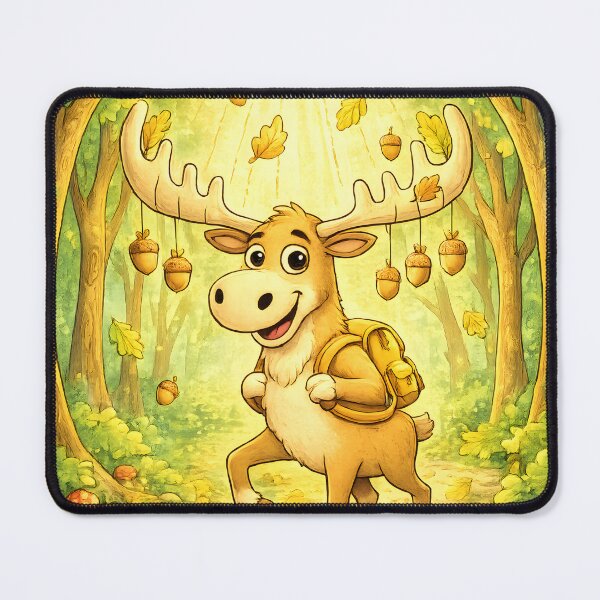 Item preview, Happy Hiking Moose | Autumn Forest Adventure Art designed and sold by Clothes With Smiling Animals Walt Gral.