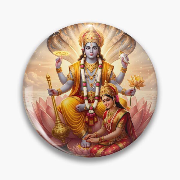 Item preview, Lord Vishnu Goddess Lakshmi Spiritual Wall Art designed and sold by hutofdesigns.