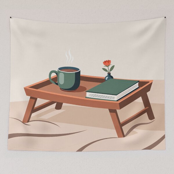 Item preview, Cozy Tea Tray On Bed Wall Art  designed and sold by TrendMorphic.