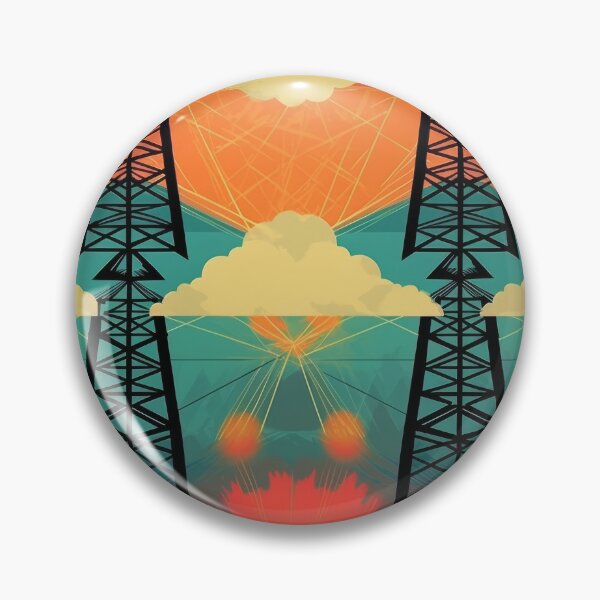 Item preview, Retro Geometric Power Lines and Sunset Pattern designed and sold by pinkal.