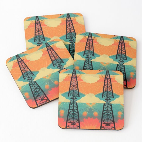 Item preview, Retro Geometric Power Lines and Sunset Pattern designed and sold by pinkal.