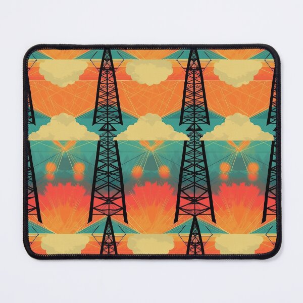 Item preview, Retro Geometric Power Lines and Sunset Pattern designed and sold by pinkal.