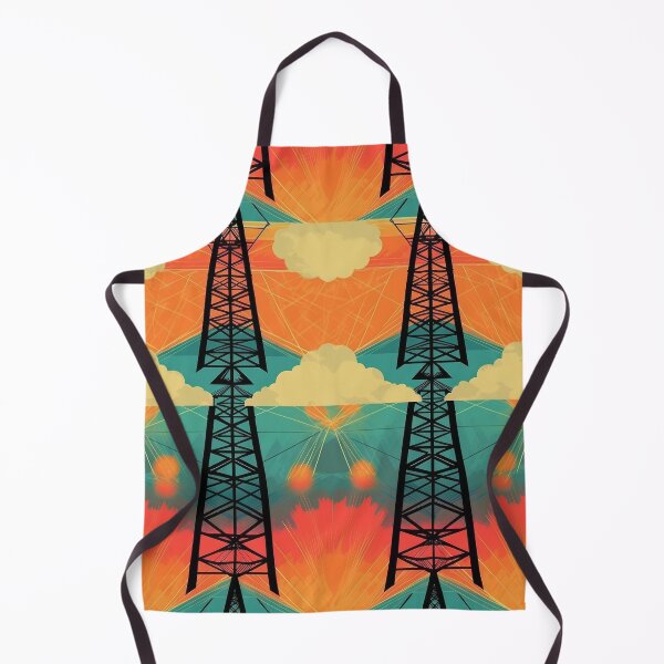 Item preview, Retro Geometric Power Lines and Sunset Pattern designed and sold by pinkal.
