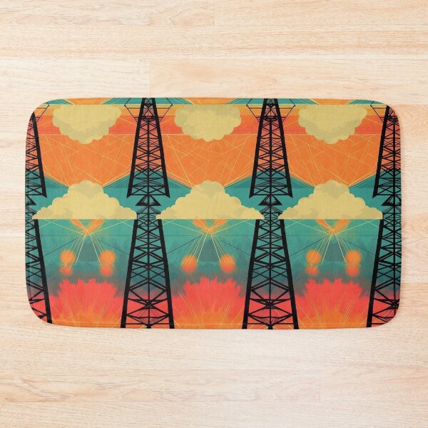 Item preview, Retro Geometric Power Lines and Sunset Pattern designed and sold by pinkal.