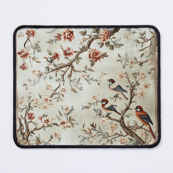 Item preview, Chinese Silk Floral 3 Birds Carpet designed and sold by GrinGalore.