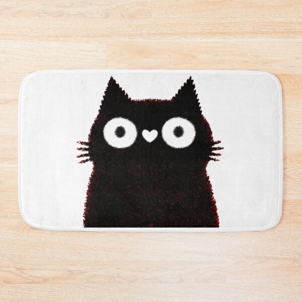 Item preview, Cute Big Eyed Black Cat Kawaii Illustration designed and sold by Hoodybaba.