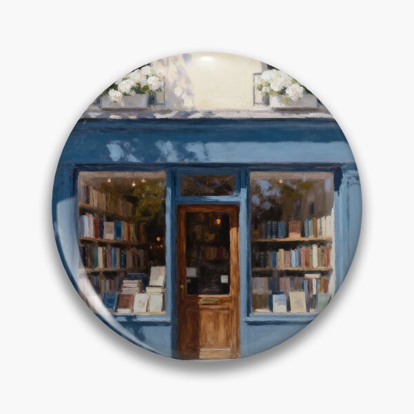Item preview, Blue Bookshop Wall Art Print, Bookshop Storefront Painting, Literary Decor, Paris Street Illustration, Book Lover Gift, Etsy Wall Art designed and sold by QuietCanvasArtworks.