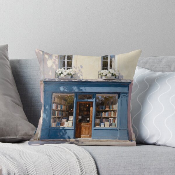 Item preview, Blue Bookshop Wall Art Print, Bookshop Storefront Painting, Literary Decor, Paris Street Illustration, Book Lover Gift, Etsy Wall Art designed and sold by QuietCanvasArtworks.
