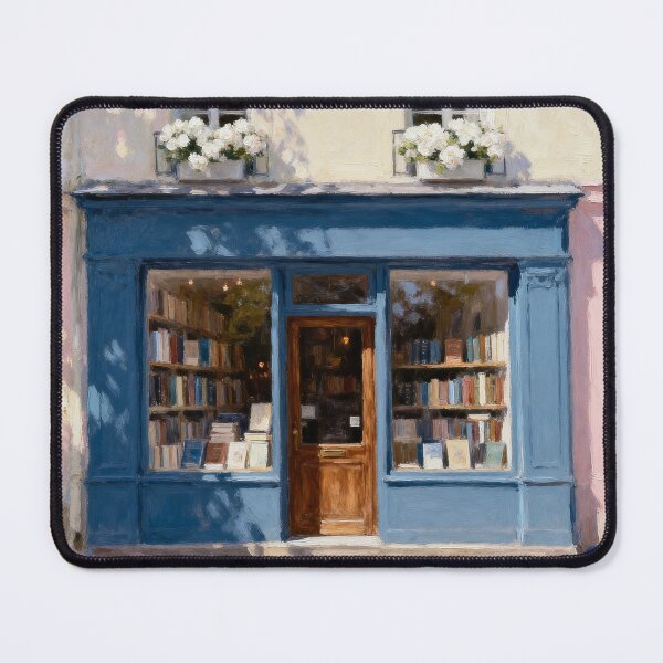 Item preview, Blue Bookshop Wall Art Print, Bookshop Storefront Painting, Literary Decor, Paris Street Illustration, Book Lover Gift, Etsy Wall Art designed and sold by QuietCanvasArtworks.