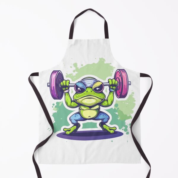 Item preview, Funny Gym Frog Lifting Weights Workout Fitness Weightlifter Sticker designed and sold by VectorForge.