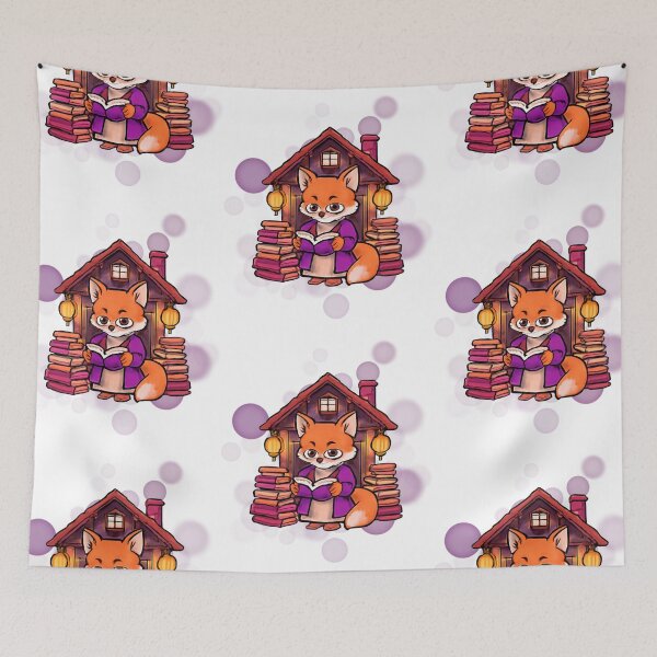 Item preview, Cute Fox Bookshop Cozy Reading designed and sold by iamKRUK.