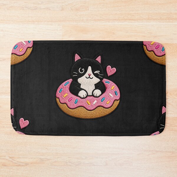 Item preview, Cat Inside Pink Donut Float designed and sold by ColorSplash123.