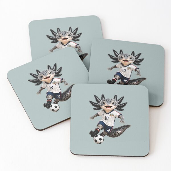 Item preview, Cute Axolotl Soccer Player Mascot – Number 10 Football Fan Cartoon designed and sold by MonsoonInkX.