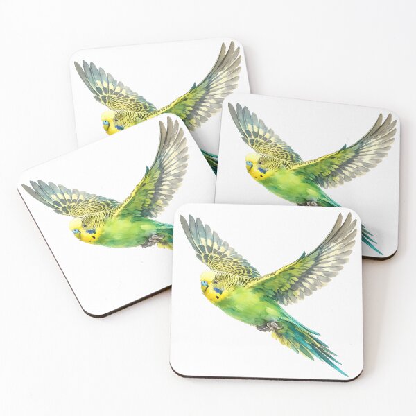 Item preview, Budgerigar in Flight Watercolour designed and sold by Jaruart.