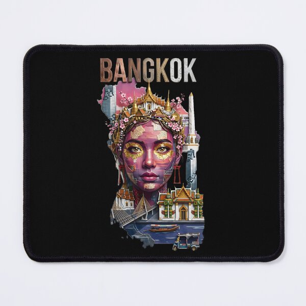 Item preview, Artistic Bangkok Collage with Woman Portrait and Landmark designed and sold by gbun25.