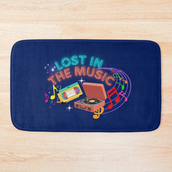 Item preview, Lost In The Music - Retro Neon Cassette and Vinyl Record Player Art designed and sold by Frafri92.