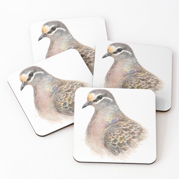 Artikelvorschau, Common Bronzewing Portrait Watercolour entworfen und verkauft von Jaruart.