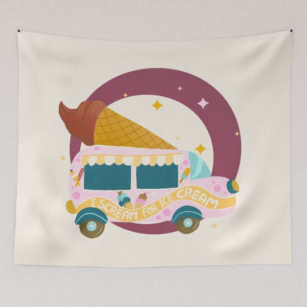 Item preview, Retro Chocolate Ice Cream Truck  designed and sold by Home Cyn Home.