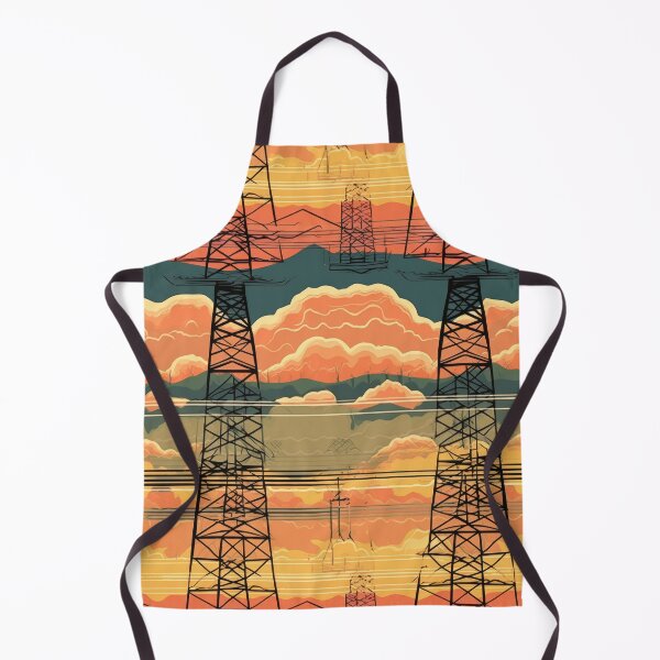 Item preview, Retro Comic Industrial Sunset and Pylons Pattern designed and sold by pinkal.