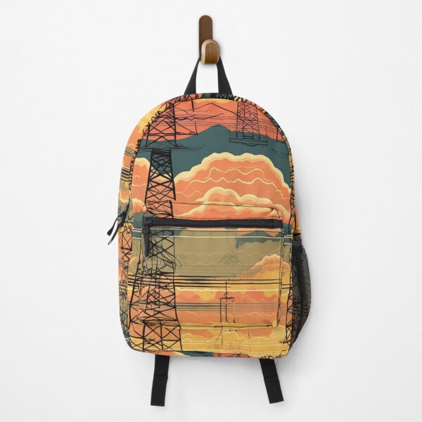 Item preview, Retro Comic Industrial Sunset and Pylons Pattern designed and sold by pinkal.