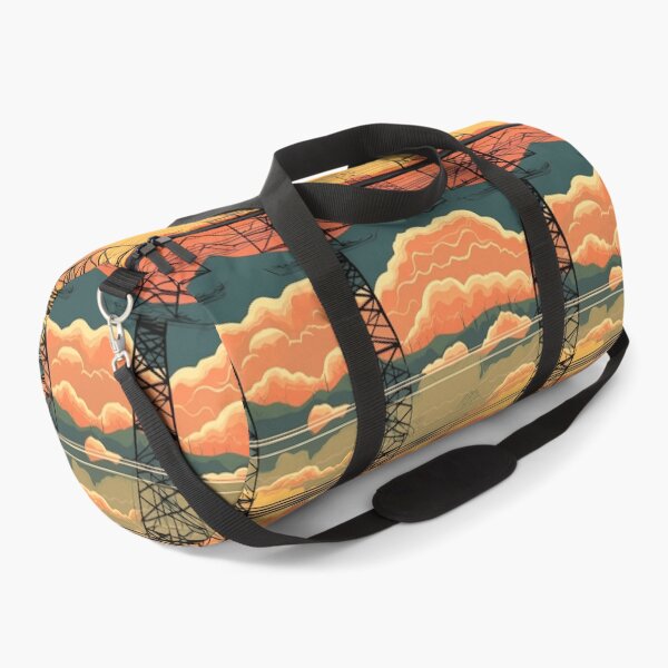Item preview, Retro Comic Industrial Sunset and Pylons Pattern designed and sold by pinkal.