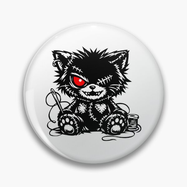 Item preview, Stitched Gothic Cat - Dark Voodoo Kitten with Red Eyes designed and sold by YourHue.