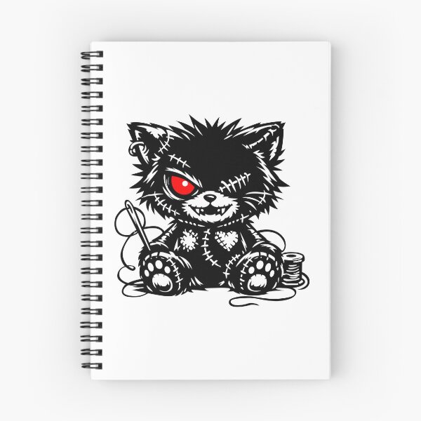 Item preview, Stitched Gothic Cat - Dark Voodoo Kitten with Red Eyes designed and sold by YourHue.