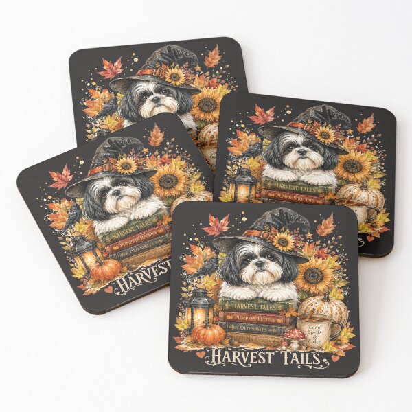 Item preview, Cute Shih Tzu Halloween Witch Harvest Fall designed and sold by tamdevo1.