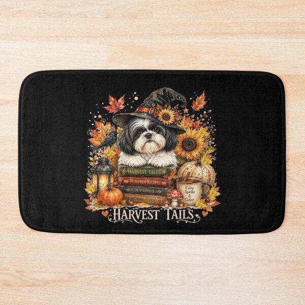 Item preview, Cute Shih Tzu Halloween Witch Harvest Fall designed and sold by tamdevo1.