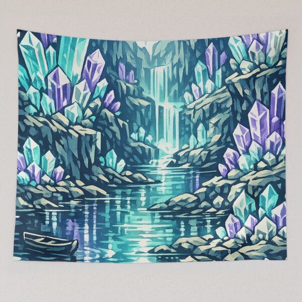 Item preview, Crystal Cave Underground Cathedral - Fantasy Landscape designed and sold by irfanshikh.