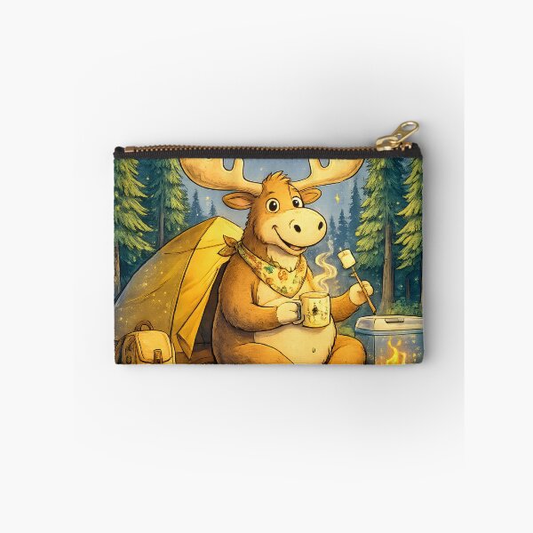 Item preview, Happy Camping Moose | Joyful Campfire Adventure Art. designed and sold by Clothes With Smiling Animals Walt Gral.