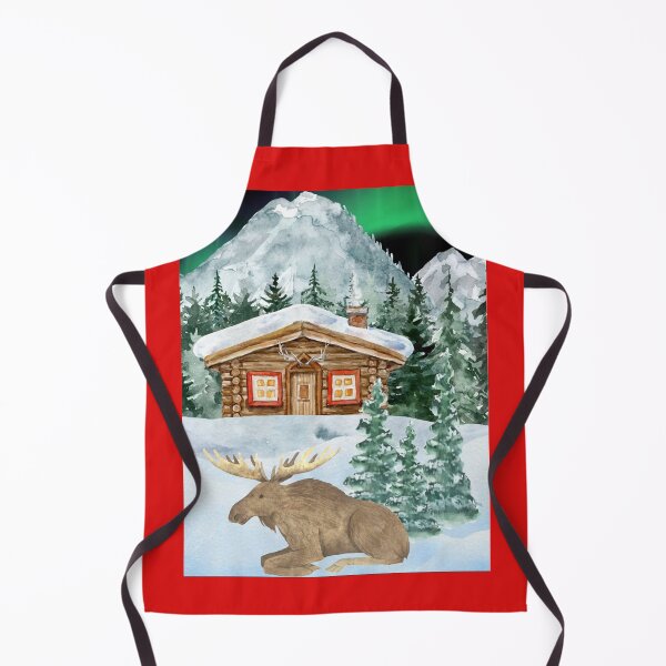Item preview, Loghouse in Scandinavian snow - Polarlight designed and sold by PureHopeStudio.