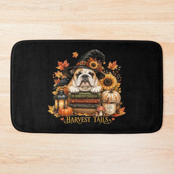 Item preview, Cute English Bulldog Halloween Witch Harvest Fall designed and sold by tamdevo1.