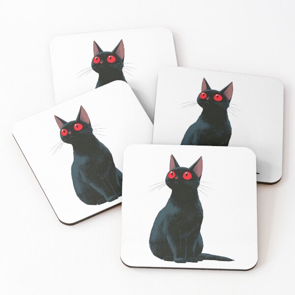 Item preview, Mystical Black Cat with Red Eyes Dark Fantasy Art designed and sold by Hoodybaba.