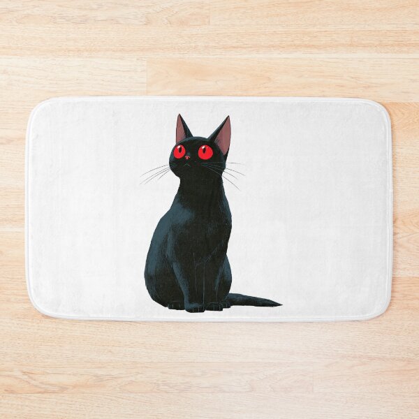 Item preview, Mystical Black Cat with Red Eyes Dark Fantasy Art designed and sold by Hoodybaba.