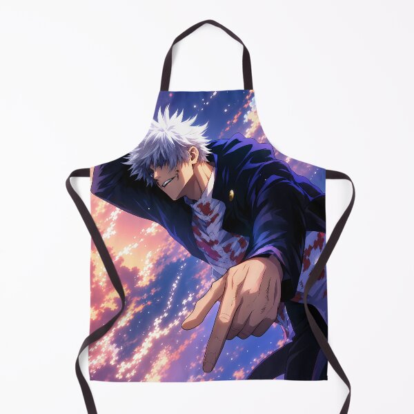 Item preview, White Haired Sorcerer Battle Pose Anime Sunset Sky Sparkle Art Print designed and sold by MugenAnime.