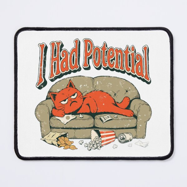 Item preview, I Had Potential Funny Lazy Orange Cat Vintage designed and sold by Print culturee.