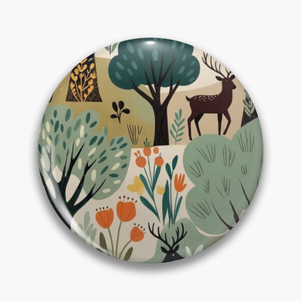 Item preview, Earthy Nordic Forest Seamless Pattern Woodland Wildlife Scape designed and sold by Nexus Space.