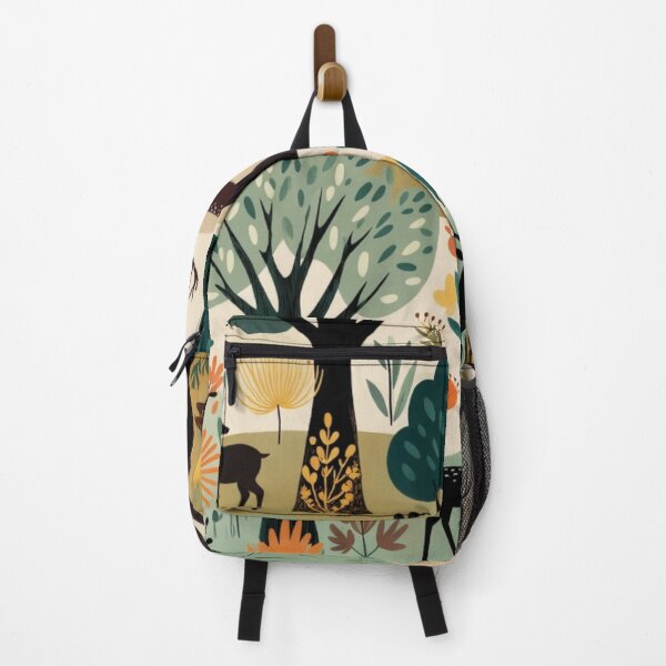 Item preview, Earthy Nordic Forest Seamless Pattern Woodland Wildlife Scape designed and sold by Nexus Space.